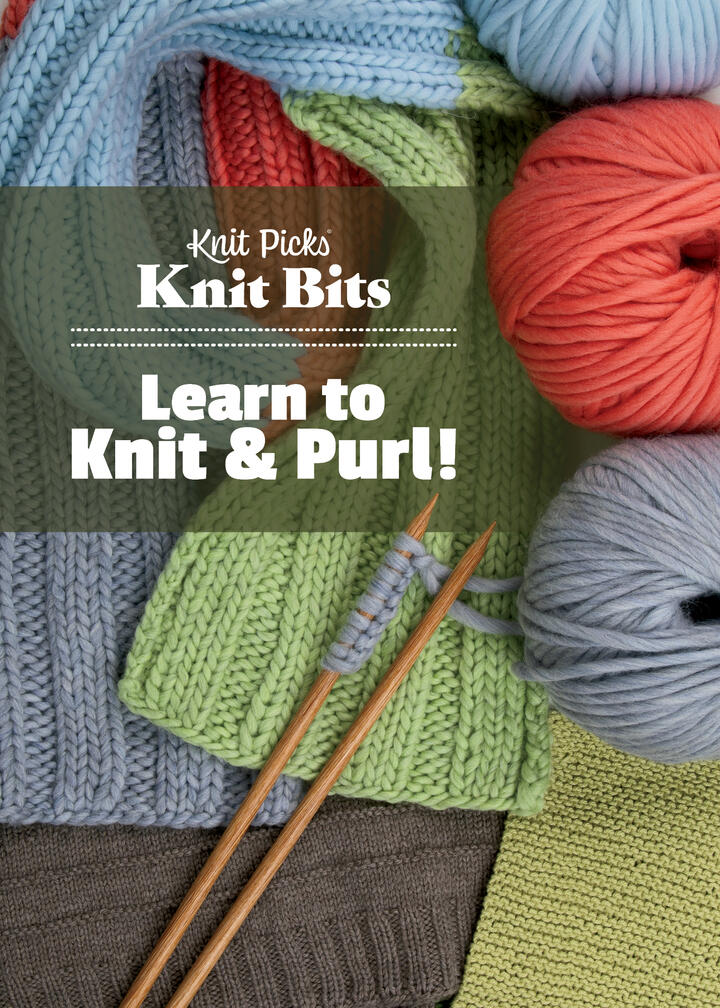 book cover: Knit Bits Learn to Knit & Purl!