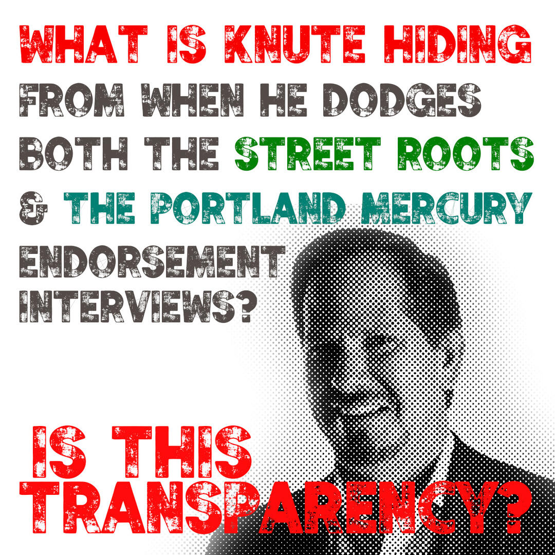 square web graphic: anti Knute Buehler graphic with typography
