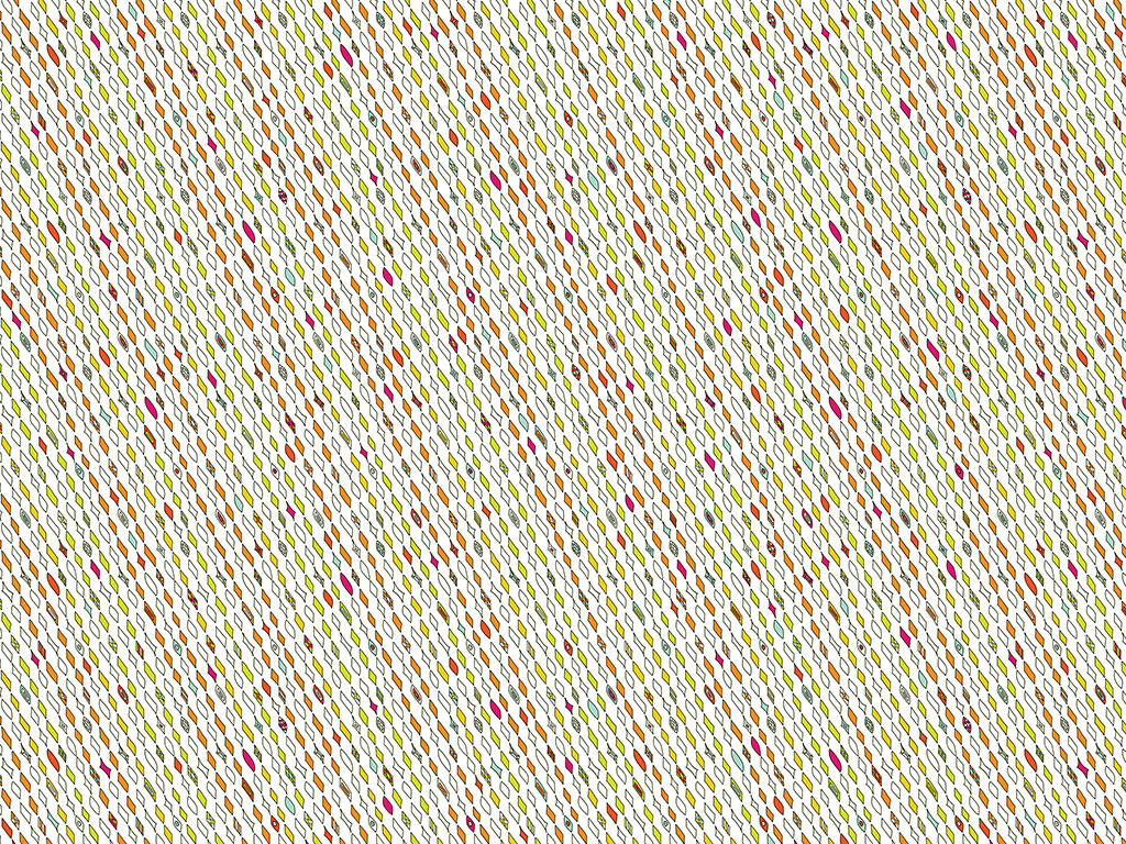 pattern hand-drawn with pen, colored in bright colors: diamonds in diagonal lines