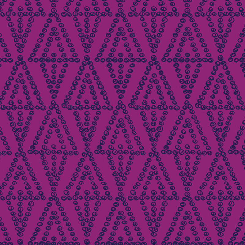 geometric pattern made up of hand-drawn circles with purple background