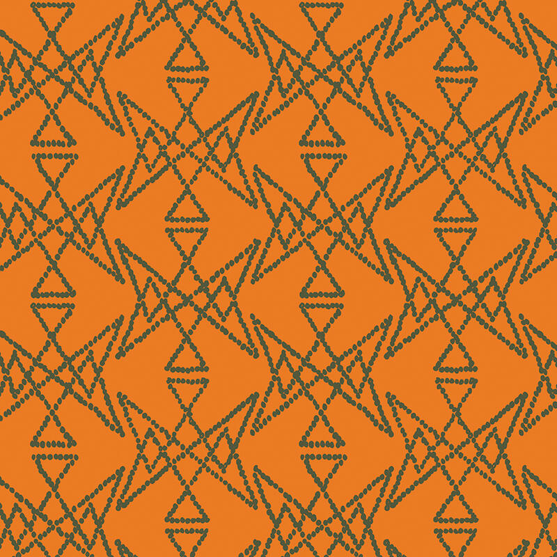 geometric pattern made up of hand-drawn circles with orange background