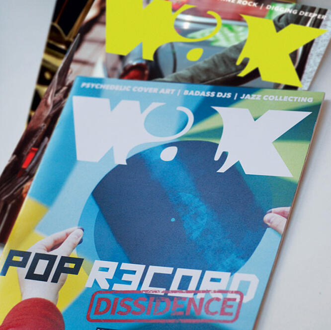 magazine stack, with logo "wax"
