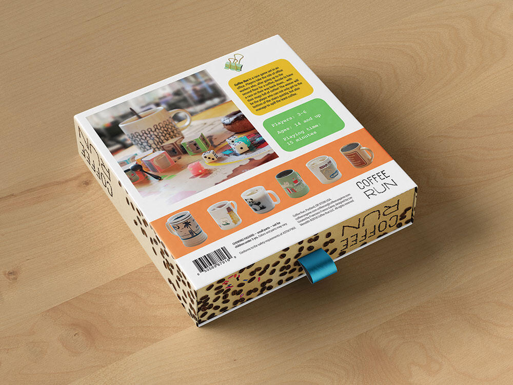 back of game box, with mugs, photo of game, and text
