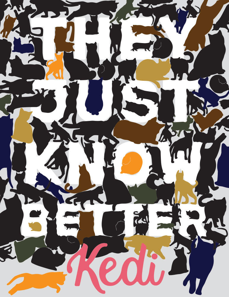movie poster for Kedi with the words They Just Know Better in the negative space created by illustrations of cats