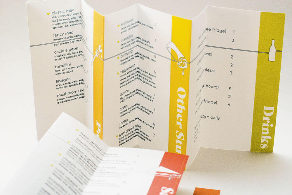 accordion folded menu opened to show Other Stuff and Drinks pages